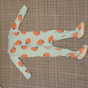 Big Strawberry Footed Onesie